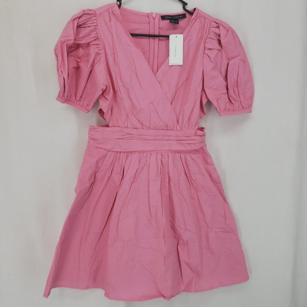 French Connection Pleated Mini Fit & Flare Dress Size 6 Flaw (AS)